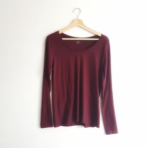 ▪︎Loft▪︎Damson Plum Long-Sleeved Tee